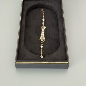 Elegant Gold and Silver Tiger Bracelet